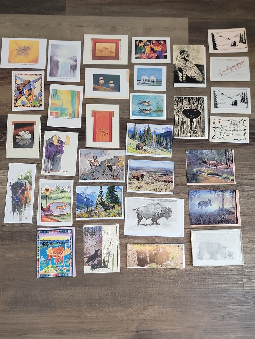 Assorted Wildlife & Nature Art Card Collection - Artwork 36 Cards